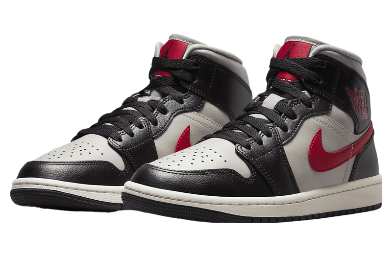 Nike WMNS Air Jordan 1 Mid Black Gym Red College Grey BQ6472-060 Sneaker Shoe