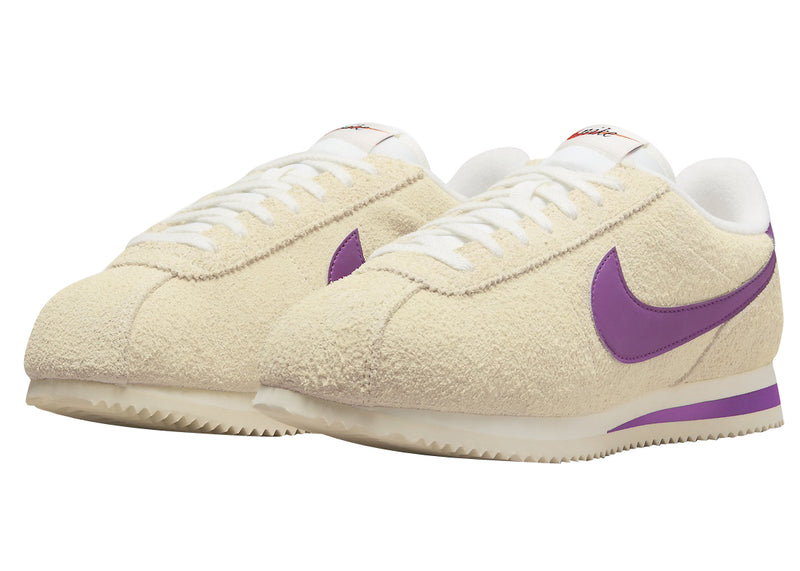 WMNS Nike Cortez Vintage Viotech Black Coconut Milk White FJ2530-100 Sneaker