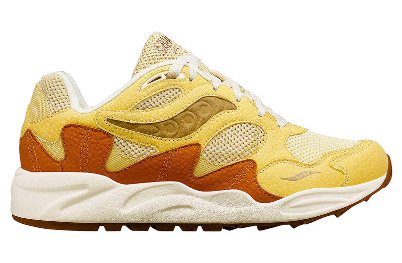 Saucony Grid Shadow 2 Mustard Yellow Tan Orange White Shoe Sneaker Trainer