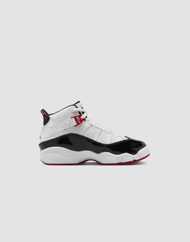 Kids Jordan 6 Rings PS White Black Red HF0263-800 Sneaker Shoe Trainer