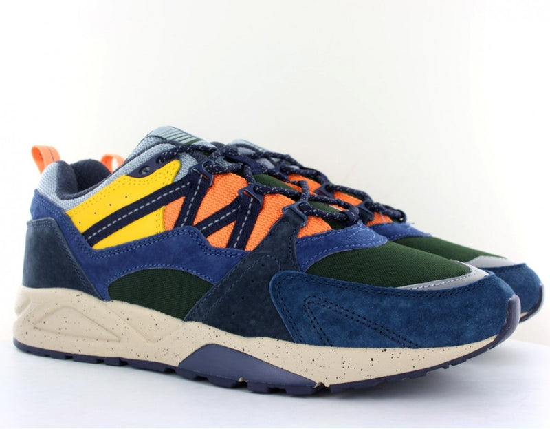 Karhu Fusion 2.0 True Navy Night Sky Blue Olive Green Orange White Shoe Sneaker