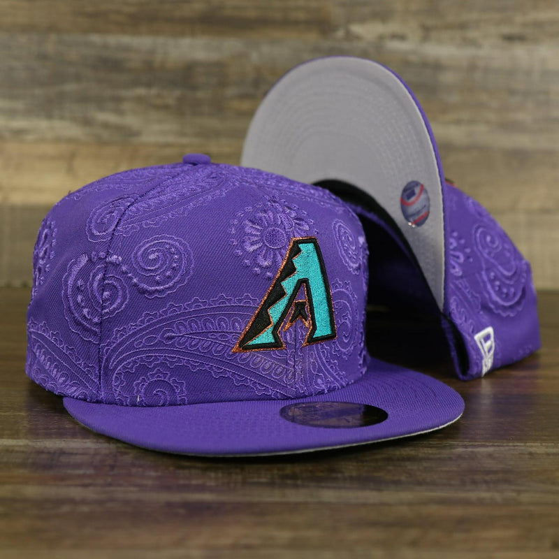 New Era Arizona Diamondback Paisley Bandana Purple Embroided 59Fifty 5950 Fitted