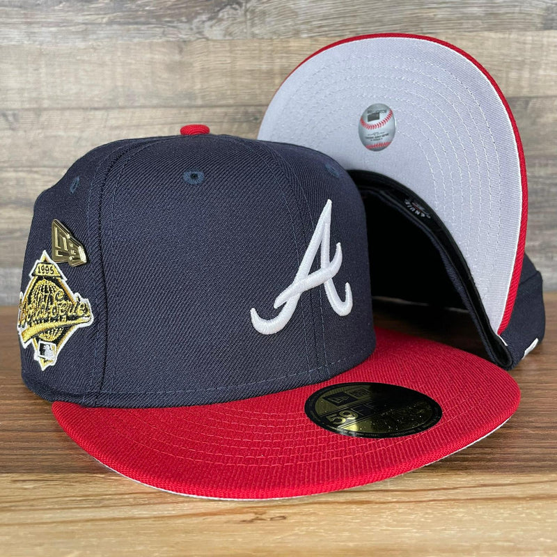 New Era Atlanta Braves Cooperstown '95 WS 59Fifty 5950 Patch Gray UV Fitted Blue Red