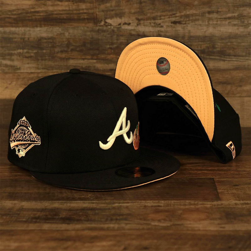 New Era Atlanta Braves Glow In The Dark 1995 World Series Peach Bottom 59Fifty 5950 Side Patch Fitted