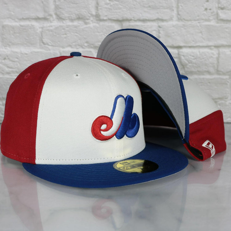 New Era Montreal Expos Tri Colored Red White Blue 5950 59Fifty Fitted Gray UV