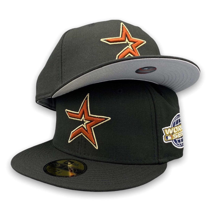 New Era Houston Astros '05 WS 5950 59FIFTY Fitted Black Red Yellow Patch Hat