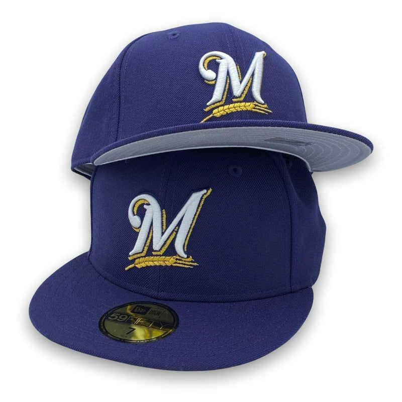 New Era Milwaukee Brewers 2000-2006 5950 59FIFTY Fitted Purple Grey UV Hat
