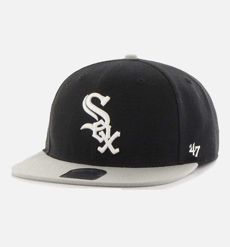 47 Brand Chicago White Sox Authentic Fitted Hat Black White Gray
