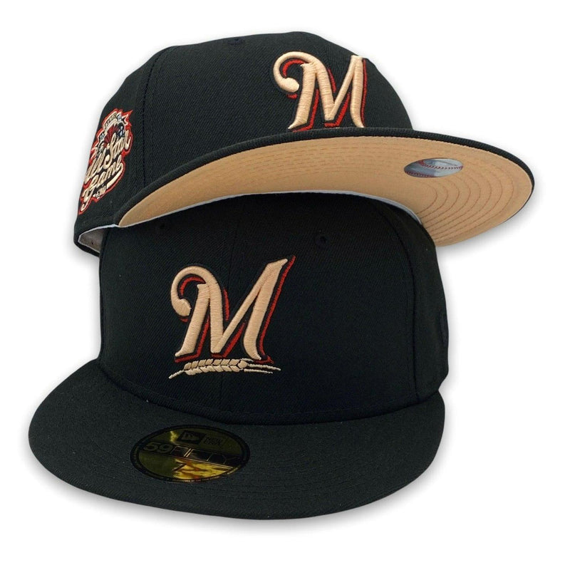 New Era Milwaukee Brewers Peach Vibe 2002 ASG 5950 59FIFTY Black Fitted Patch
