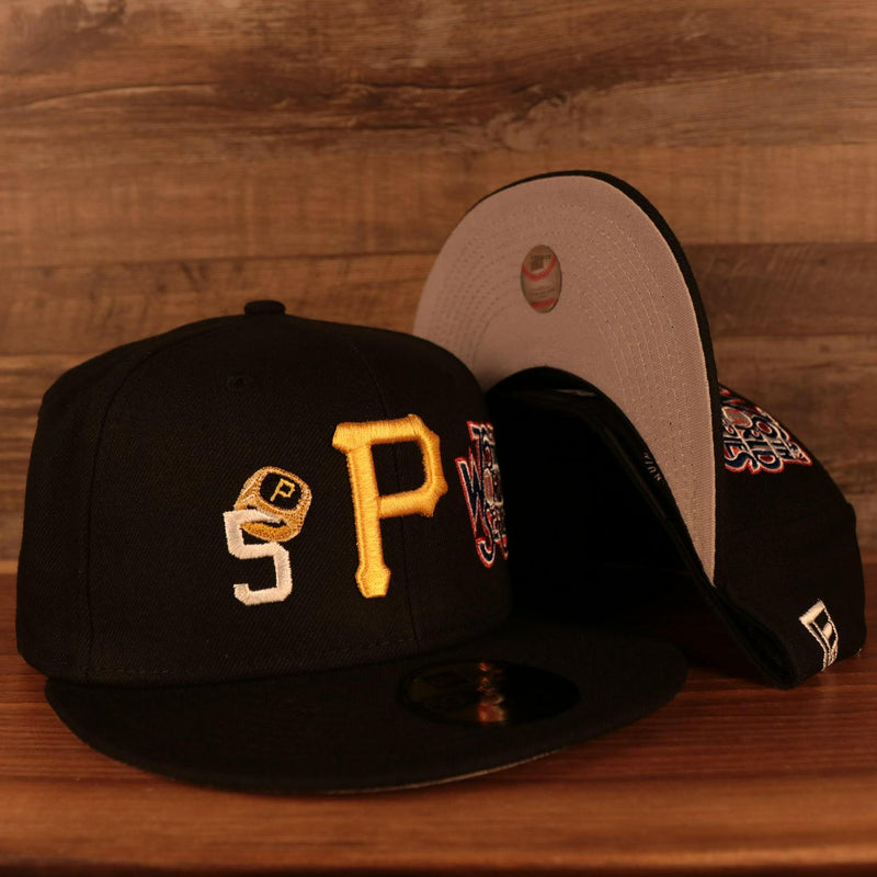 New Era Pittsburgh Pirates Black Yellow Championship Rings Patch Gray 59FIFTY 5950 Fitted