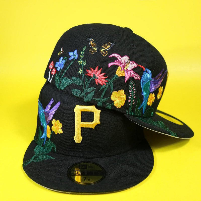 New Era Pittsburgh Pirates Black Gray UV Bloom Spring Patch 59Fifty 5950 Fitted