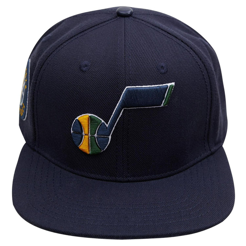 Pro Standard Utah Jazz Classic Logo Snapback Hat Blue Green Yellow Patch