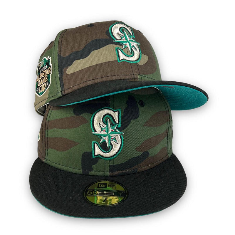 New Era Seattle Mariners Camo ASG 5950 59FIFTY Fitted Blue Black Teal UV Brim