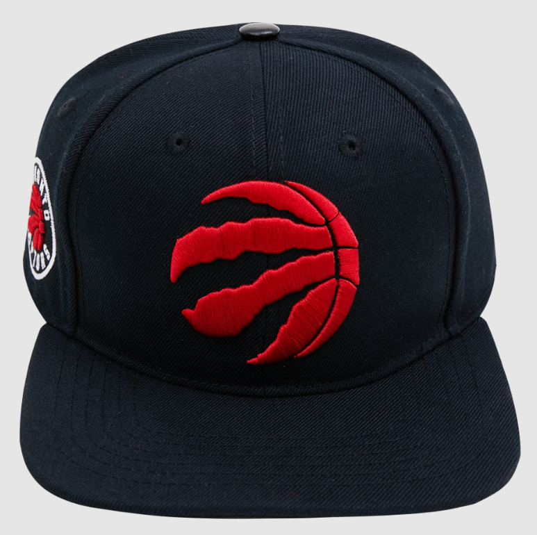 Pro Standard Toronto Raptors Classic Logo Snapback Hat Black Red White Patch